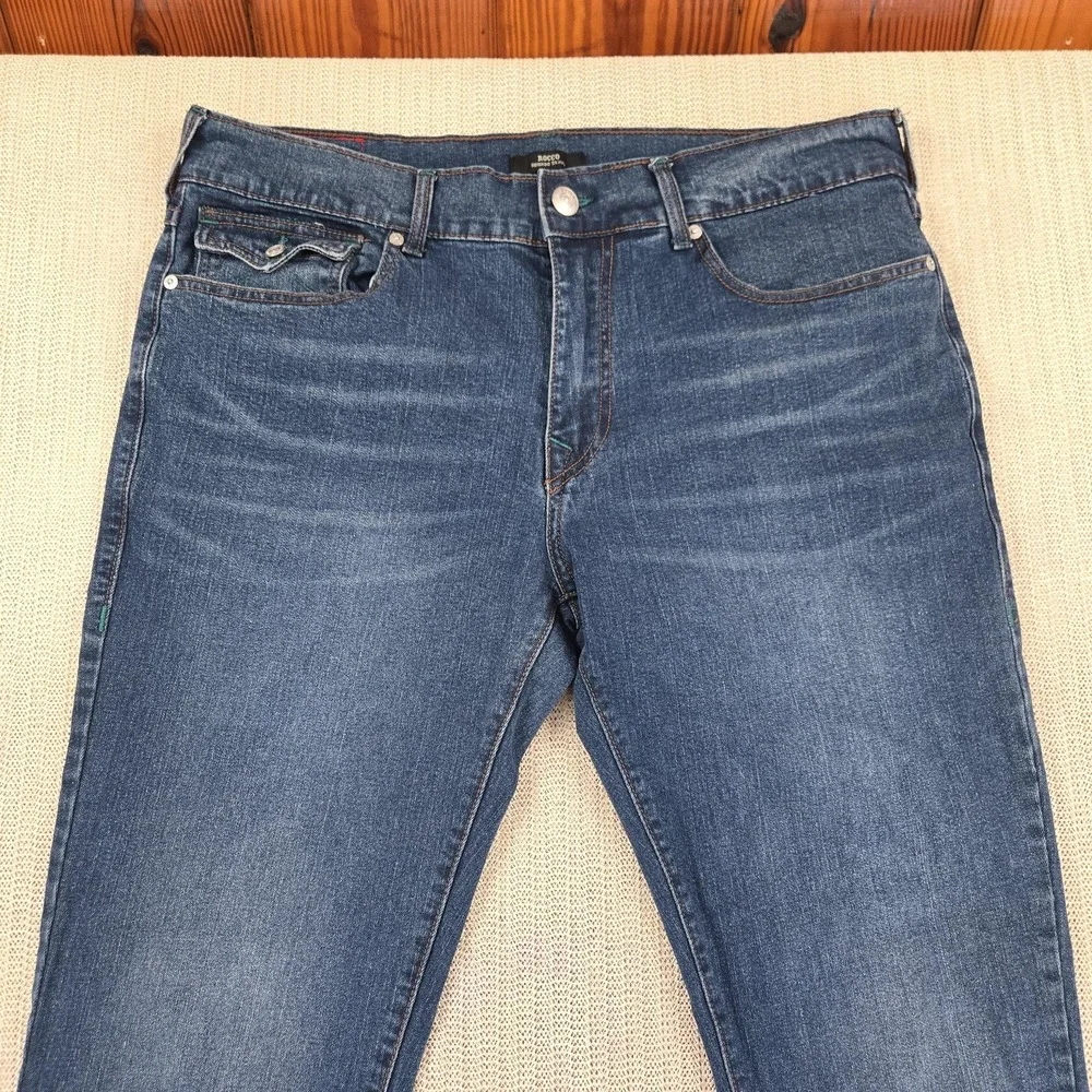 True Religion Jeans Mens 36x31 Blue Rocco Relaxed Skinny Stretch Denim Pants